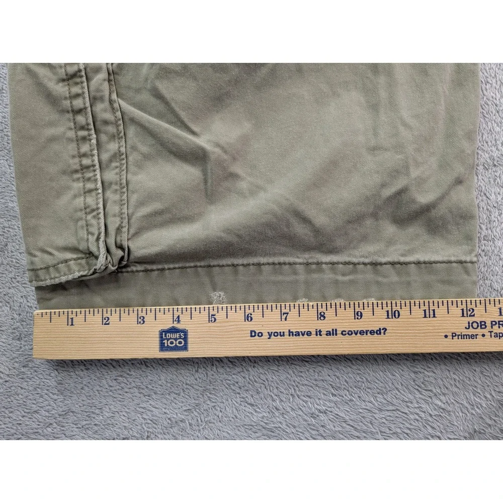 Hollister Mens Cargo Shorts Size 33 Olive Green Distressed Cotton Utility 1922